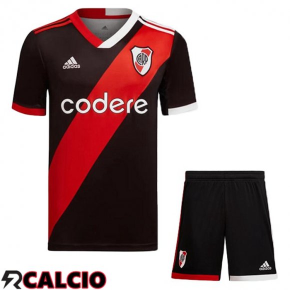 Terza Maglia Calcio River Plate Bambino Nero Rosso 2023/2024