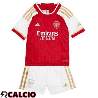 Prima Maglia Calcio Arsenal Bambino Rosso Bianco 2023/2024