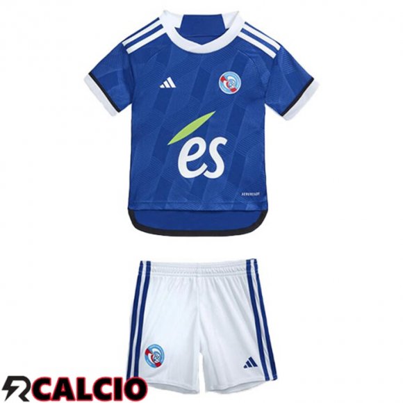 Prima Maglia Calcio RC Strasbourg Alsace Bambino Blu 2023/2024