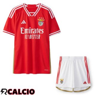 Prima Maglia Calcio S.L Benfica Bambino Rosso 2023/2024  Prima Maglia Calcio S.L Benfica Bambino Rosso 2023/2024