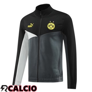 Giacca Calcio Dortmund BVB Nero Grigio 2024/2025  Giacca Calcio Dortmund BVB Nero Grigio 2024/2025
