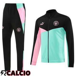 Insieme Tuta Calcio - Giacca Manchester City Rosa Verde 2024/2025