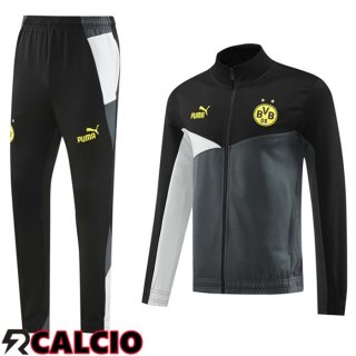 Insieme Tuta Calcio - Giacca Dortmund BVB Nero Grigio 2024/2025
