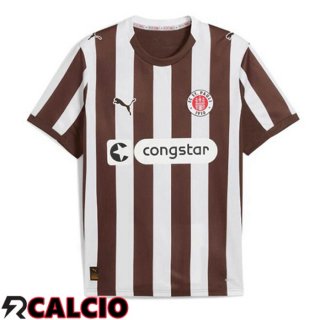 Maglie Calcio FC St. Pauli Prima Bianco Marrone 2025/2026  Maglie Calcio FC St. Pauli Prima Bianco Marrone 2025/2026