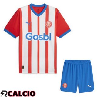 Prima Maglia Calcio Girona Bambino Rosso Bianco 2023/2024  Prima Maglia Calcio Girona Bambino Rosso Bianco 2023/2024