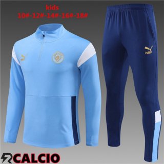 Insieme Tuta Calcio Manchester City Bambino Blu 2023/2024  Insieme Tuta Calcio Manchester City Bambino Blu 2023/2024