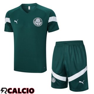 T Shirt Allenamento Palmeiras + Pantaloncini Verde 2023/2024  T Shirt Allenamento Palmeiras + Pantaloncini Verde 2023/2024