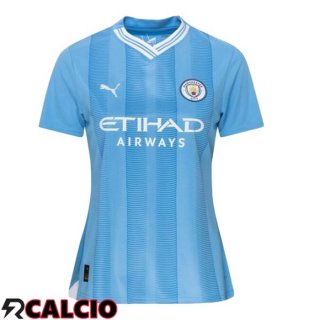 Prima Maglia Calcio Manchester City Donna Blu 2023/2024  Prima Maglia Calcio Manchester City Donna Blu 2023/2024