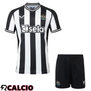 Prima Maglia Calcio Newcastle United Bambino Bianco Nero 2023/2024