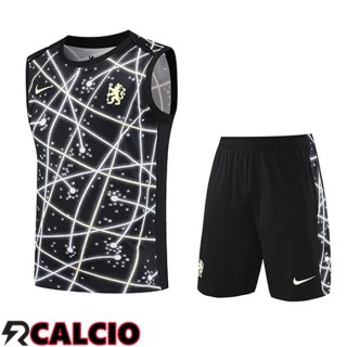 Canotta Allenamento FC Chelsea Bambino Nero/Bianco 2025/2026  Canotta Allenamento FC Chelsea Bambino Nero/Bianco 2025/2026
