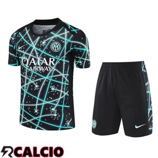 Insieme T Shirt Allenamento Inter Milan Bambino Nero/Blu 2025/2026  Insieme T Shirt Allenamento Inter Milan Bambino Nero/Blu 2025/2026