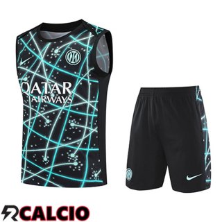 Canotta Allenamento Inter Milan Bambino Nero/Blu 2025/2026