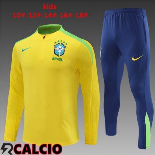 Insieme Tuta Calcio Brasile Bambino Giallo 2024/2025  Insieme Tuta Calcio Brasile Bambino Giallo 2024/2025