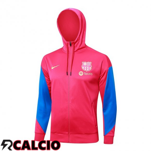Felpa Con Cappuccio FC Barcellona Rosso 2024/2025  Felpa Con Cappuccio FC Barcellona Rosso 2024/2025