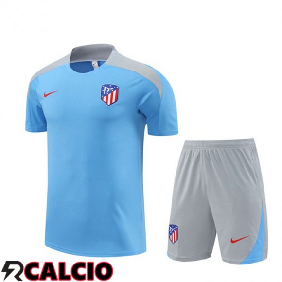 Insieme T Shirt Allenamento Atletico Madrid + Pantaloncini Blu 2024/2025