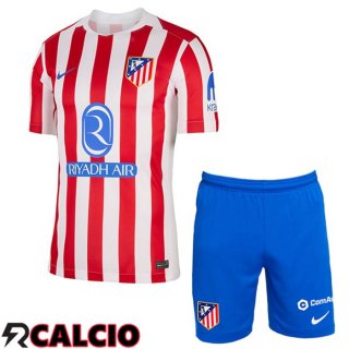Maglie Calcio Atletico Madrid Bambino Prima Rosso 2025/2026  Maglie Calcio Atletico Madrid Bambino Prima Rosso 2025/2026