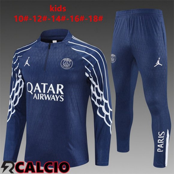Insieme Tuta Calcio Jordan Paris PSG Bambino Blu 2025/2026  Insieme Tuta Calcio Jordan Paris PSG Bambino Blu 2025/2026