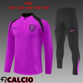Insieme Tuta Calcio Inghilterra Bambino Viola 2025/2026  Insieme Tuta Calcio Inghilterra Bambino Viola 2025/2026