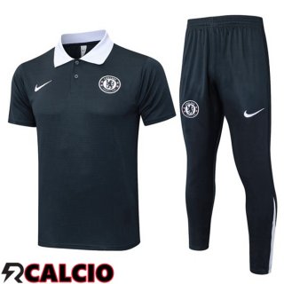 Insieme Polo FC Chelsea + Pantaloni Grigio 2025/2026  Insieme Polo FC Chelsea + Pantaloni Grigio 2025/2026