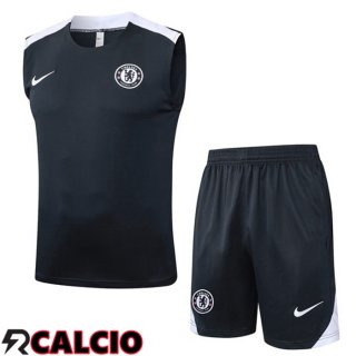 Canotta Allenamento FC Chelsea + Pantaloncini Blu Reale 2025/2026  Canotta Allenamento FC Chelsea + Pantaloncini Blu Reale 2025/2026