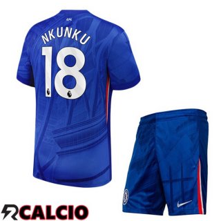 Maglie Calcio FC Chelsea (Nkunku 18) Bambino Prima Blu 2025/2026  Maglie Calcio FC Chelsea (Nkunku 18) Bambino Prima Blu 2025/2026