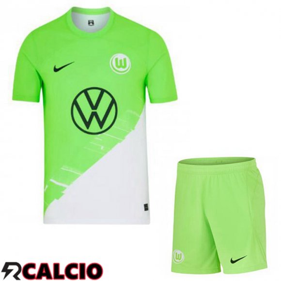 Prima Maglia Calcio Vfl Wolfsburg Bambino Verde 2023/2024  Prima Maglia Calcio Vfl Wolfsburg Bambino Verde 2023/2024