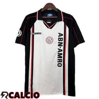 Maglie Calcio AFC Ajax Retro Seconda Bianco Nero 1998-1999  Maglie Calcio AFC Ajax Retro Seconda Bianco Nero 1998-1999