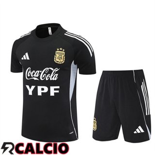 Insieme T Shirt Allenamento Argentina Bambino Nero Bianco Grigio 2025 2026  Insieme T Shirt Allenamento Argentina Bambino Nero Bianco Grigio 2025 2026