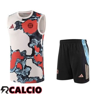 Insieme Training Debardeur Bayern Monaco Bambino Beige Rosso Blu 2025 2026