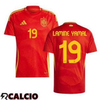 Prima Maglia Nazionale Spagna (LAMINE YAMAL 19) Rosso UEFA Euro 2024