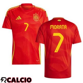Prima Maglia Nazionale Spagna (MORATA 7) Rosso UEFA Euro 2024