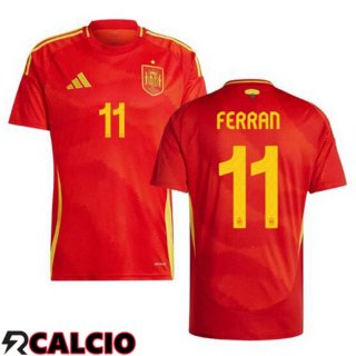 Prima Maglia Nazionale Spagna (FERRAN 11) Rosso UEFA Euro 2024