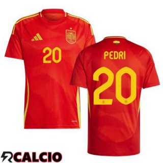 Prima Maglia Nazionale Spagna (PEDRI 20) Rosso UEFA Euro 2024