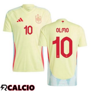Seconda Maglia Nazionale Spagna (OLMO 10) Giallo UEFA Euro 2024