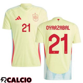 Seconda Maglia Nazionale Spagna (OYARZABAL 21) Giallo UEFA Euro 2024