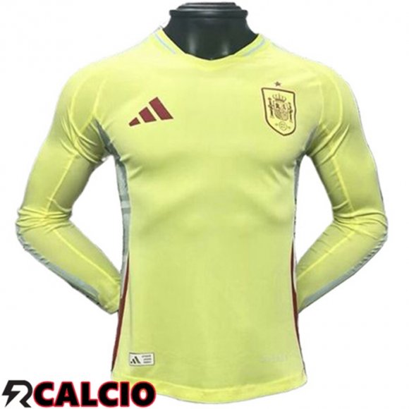Seconda Maglia Spagna Manica Lunga UEFA Euro 2024