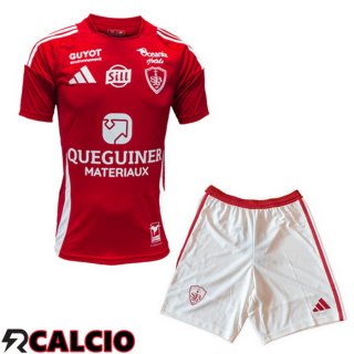 Prima Maglia Stade Brestois Bambino Rosso 2024/2025