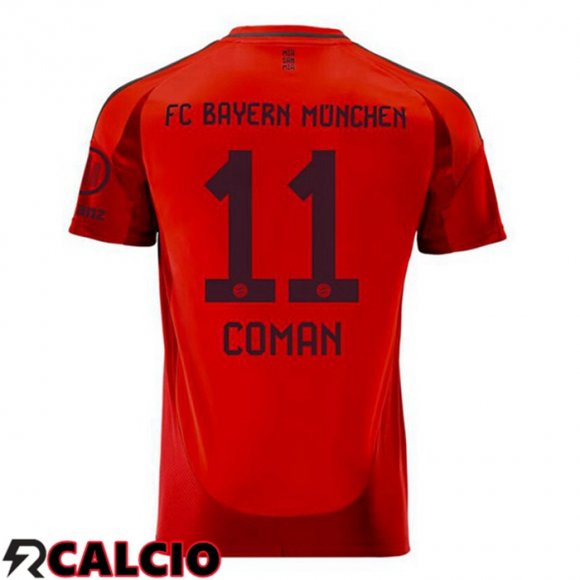 Prima Maglia Bayern Monaco (Coman 11) Rosso 2024/2025  Prima Maglia Bayern Monaco (Coman 11) Rosso 2024/2025