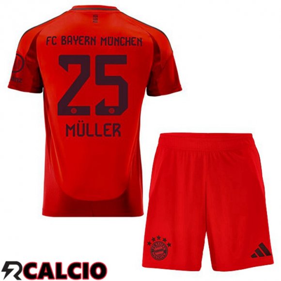 Prima Maglia Bayern Monaco (Müller 25) Bambino Rosso 2024/2025