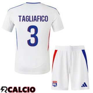 Prima Maglia Lione OL (TAGLIAFICO 3) Bambino Bianco 2024/2025
