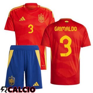 Prima Maglia Nazionale Spagna (GRIMALDO 3) Bambino Rosso 2024/2025