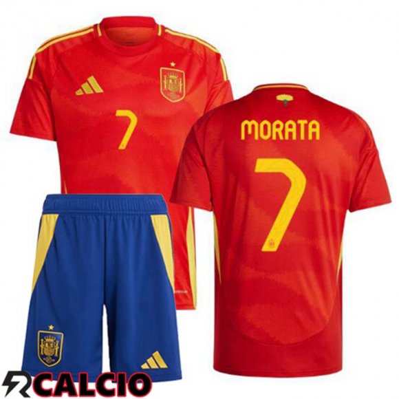 Prima Maglia Nazionale Spagna (MORATA 7) Bambino Rosso 2024/2025