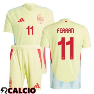 Seconda Maglia Nazionale Spagna (FERRAN 11) Bambino Giallo 2024/2025