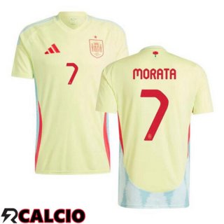 Seconda Maglia Nazionale Spagna (MORATA 7) Giallo 2024/2025  Seconda Maglia Nazionale Spagna (MORATA 7) Giallo 2024/2025