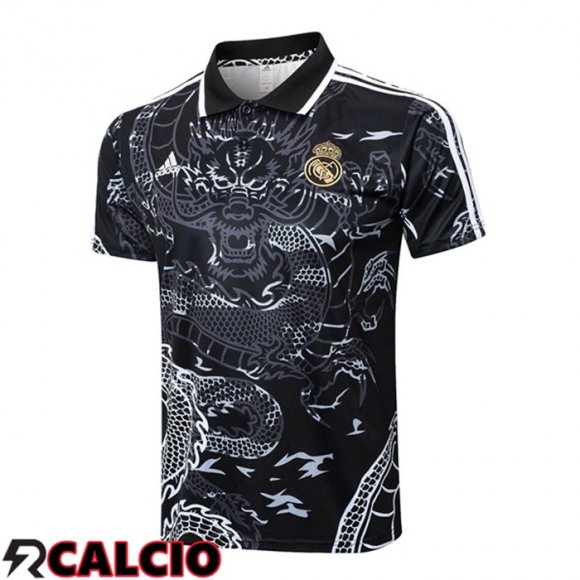Maglia Polo Real Madrid Nero 2024/2025  Maglia Polo Real Madrid Nero 2024/2025
