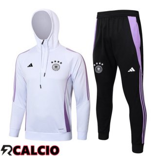 Tuta Calcio - Felpa Con Cappuccio Germania Bianco 2024/2025  Tuta Calcio - Felpa Con Cappuccio Germania Bianco 2024/2025