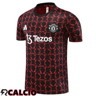 T Shirt Allenamento Manchester United Nero Rosso 2024/2025