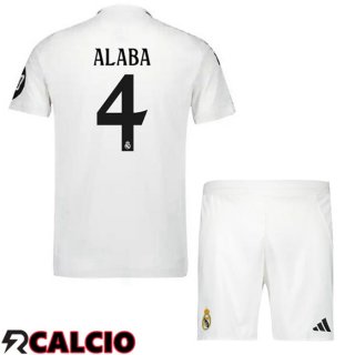 Prima Maglia Real Madrid (Alaba 4) Bambino Bianco 2024/2025