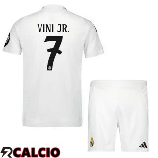 Prima Maglia Real Madrid (Vini Jr. 7) Bambino Bianco 2024/2025