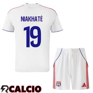 Prima Maglia Lione OL (NIAKHATÉ 19) Bambino Bianco 2025/2026